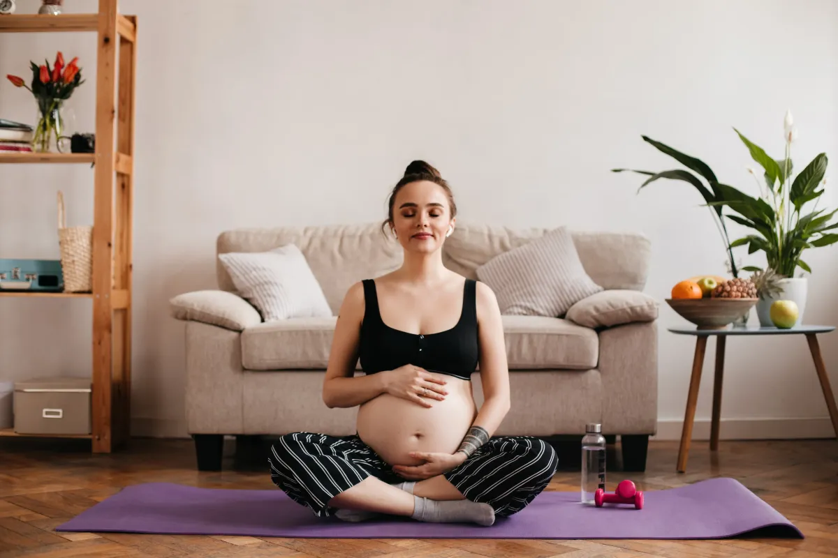 Pregnant woman practicing holistic prenatal wellness in Barnesville, GA