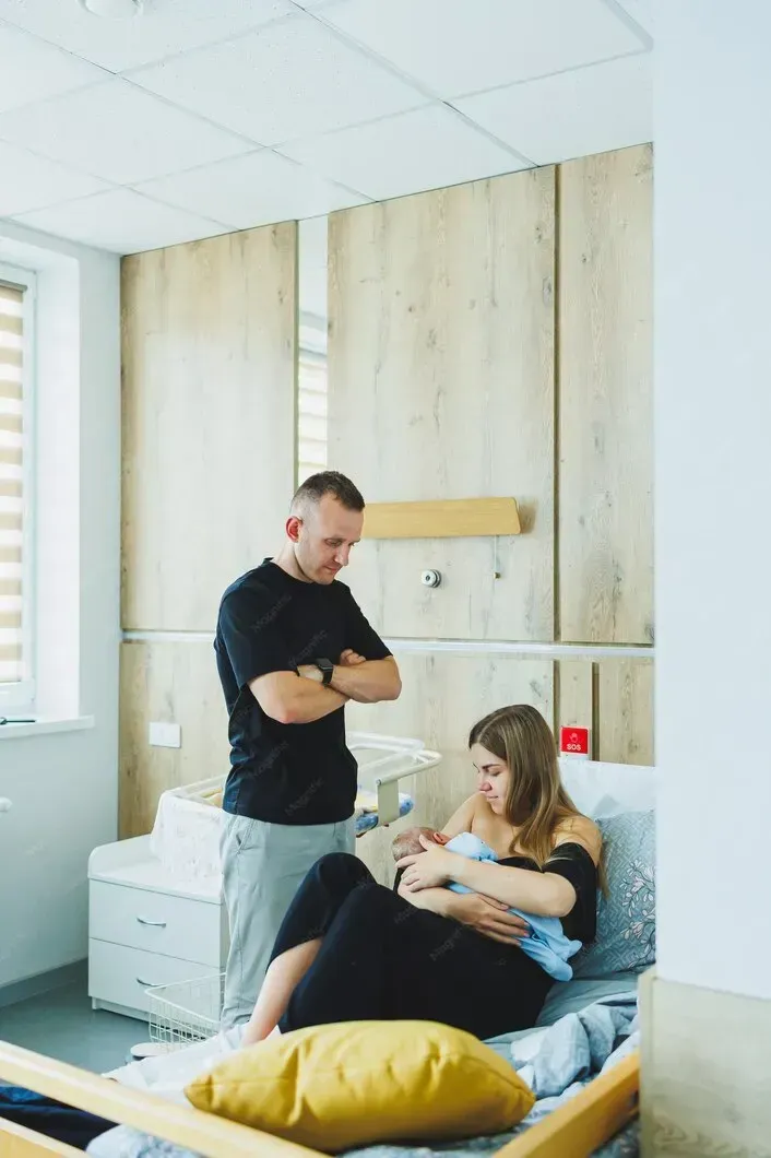 Family receiving home birth care and newborn support after delivery in Fayetteville, GA