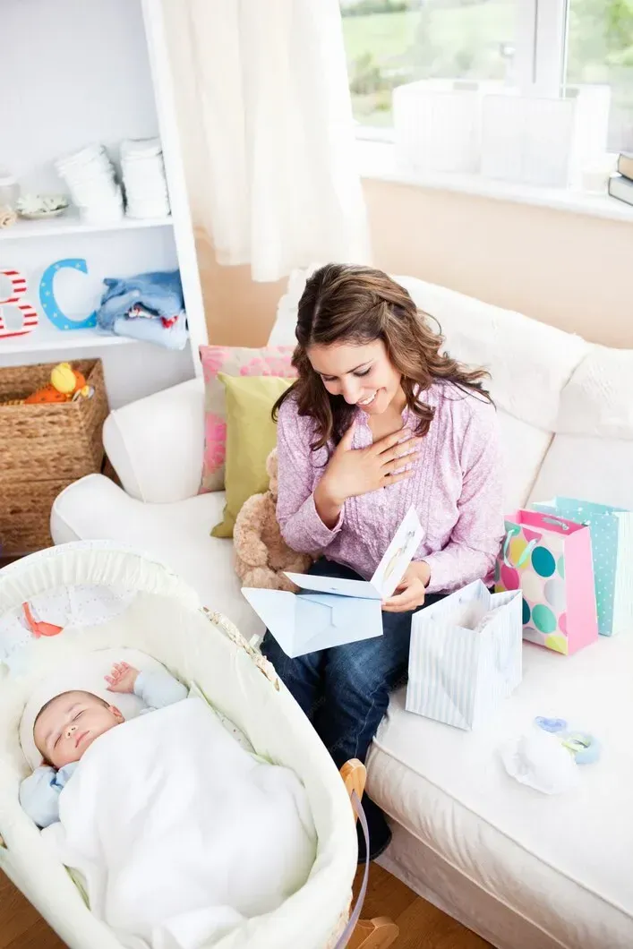 Pregnant mother preparing for home birth with newborn supplies in Zebulon, Georgia