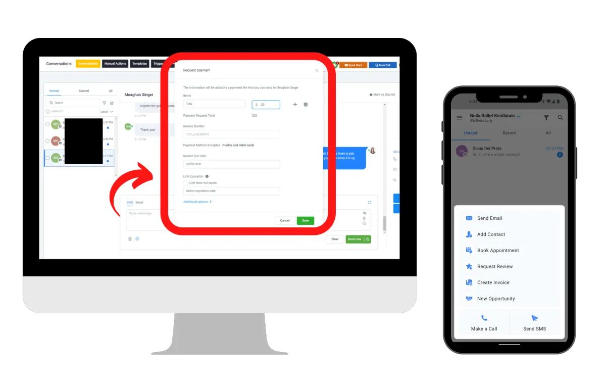enrollio invoice texts
