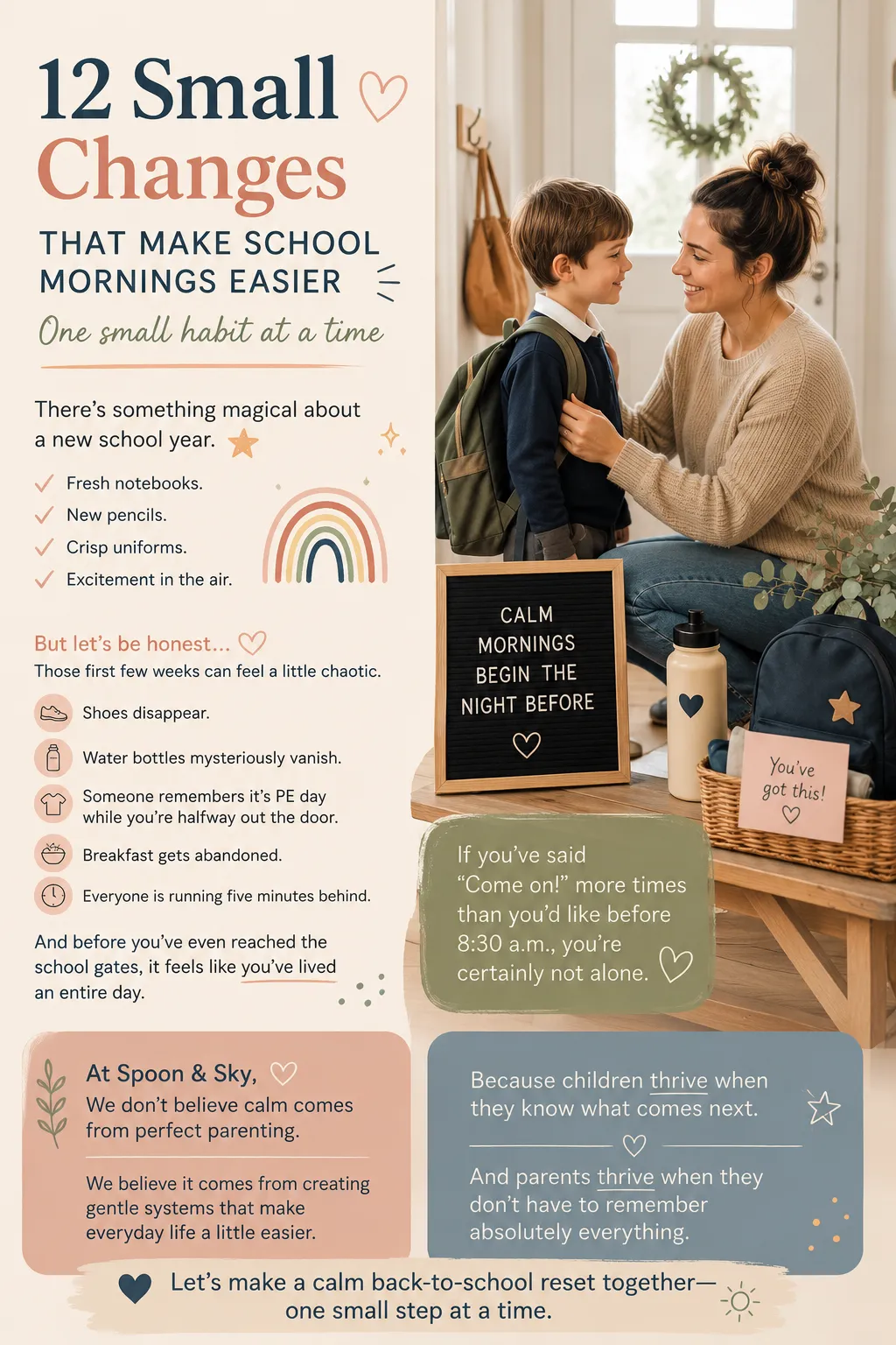 The Calm Back-to-School Reset: 12 Small Changes for Easier School Mornings | Spoon & Sky