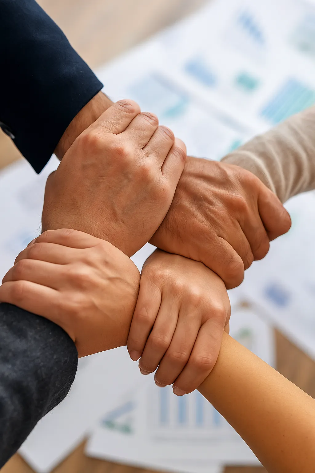 Empresarios estrechando la mano tras cerrar un acuerdo comercial, simbolizando seguridad en operaciones a crédito y confianza entre empresas.