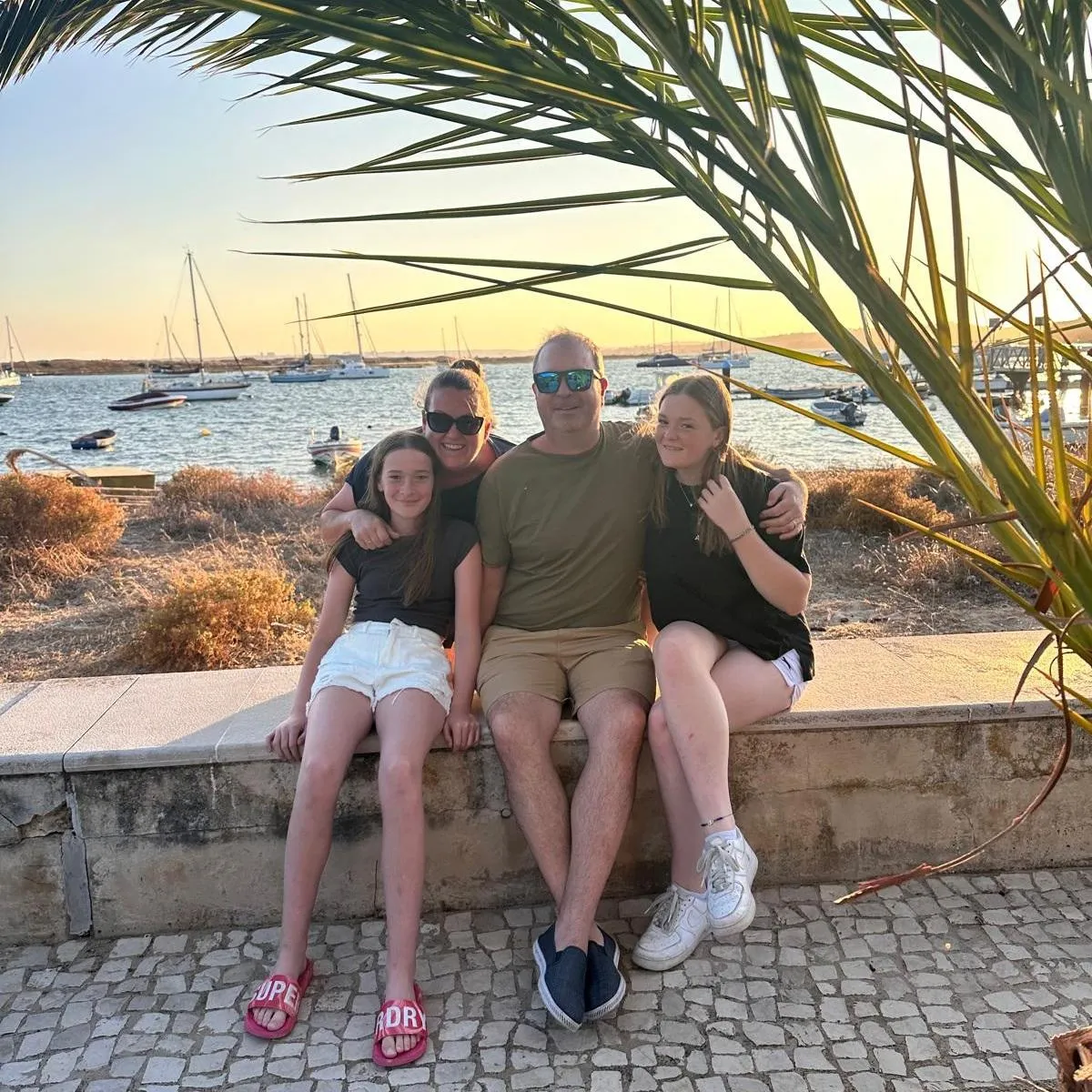 Andy Price on holiday in Alvor Portugal with his family