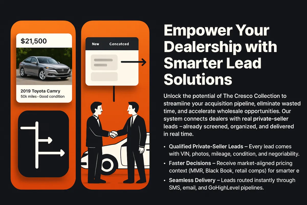 Exclusive private seller lead system for dealerships by The Cresco Collection