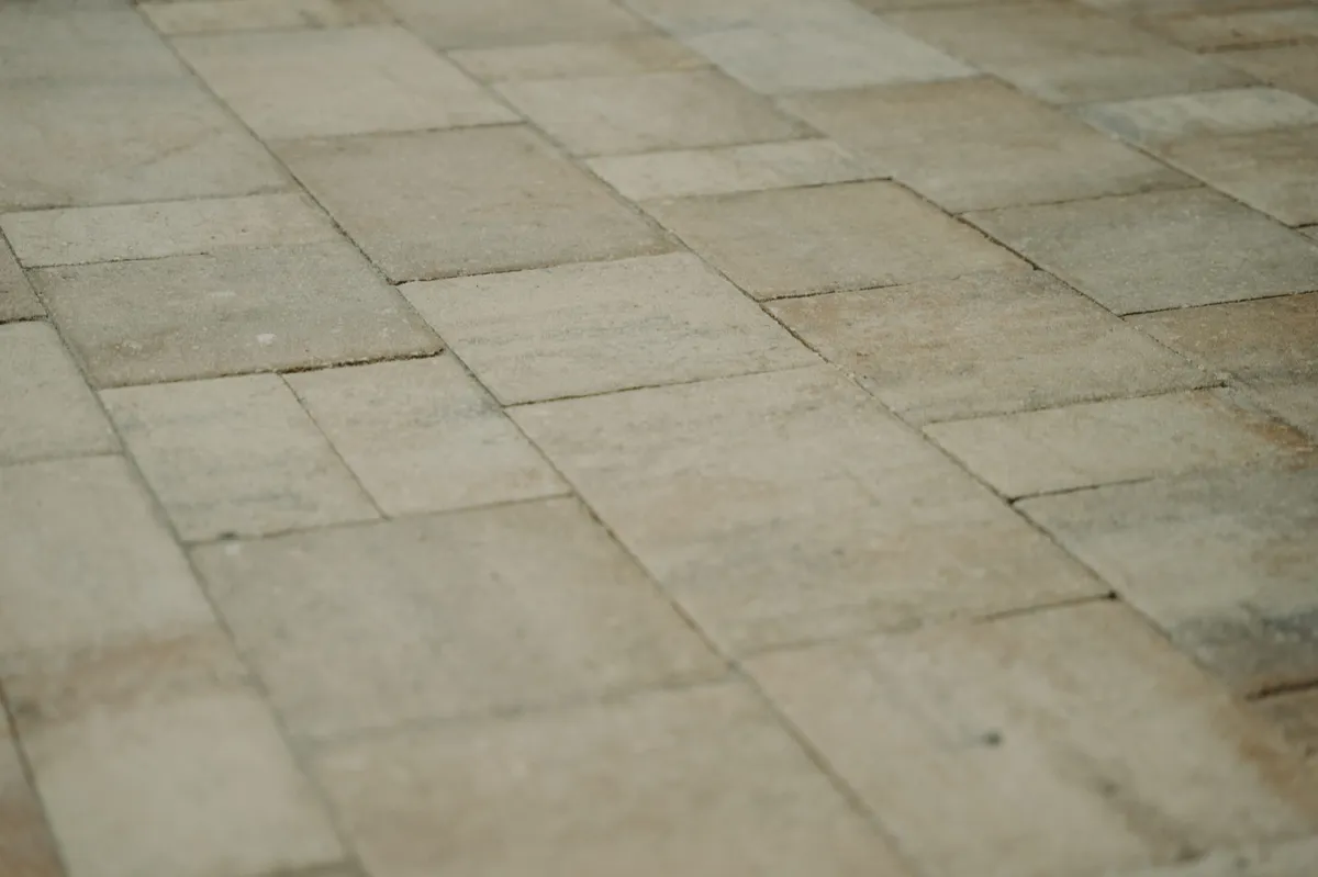 Close-up of installed pavers from Buma’s Kury project