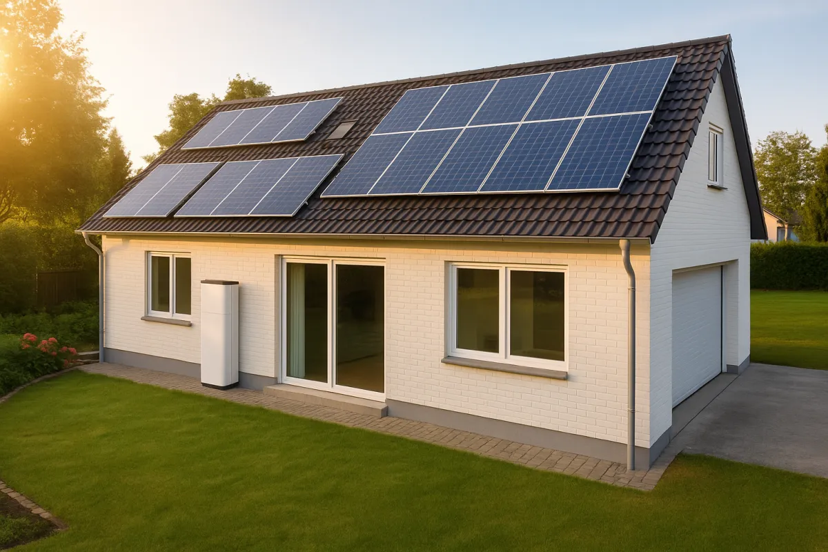 white and blue solar panel system