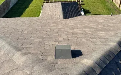 Roof repair work in progress