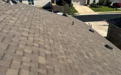 Roof repair work in progress