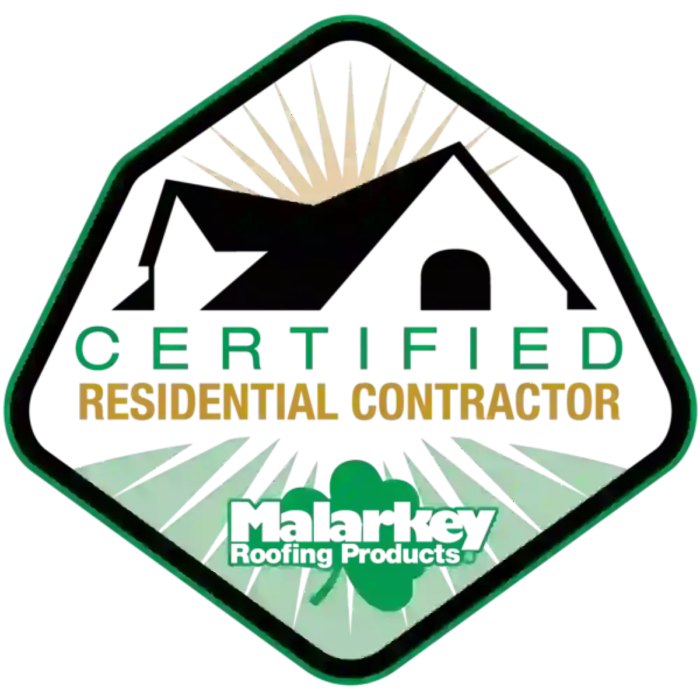 Malarkey Roofing Products Certified Residential Contractor badge for Red Oak Roofwork