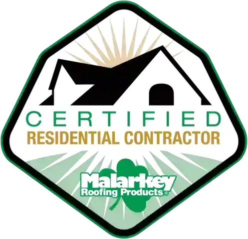 Malarkey Roofing Products Certified Residential Contractor badge for Red Oak Roofwork