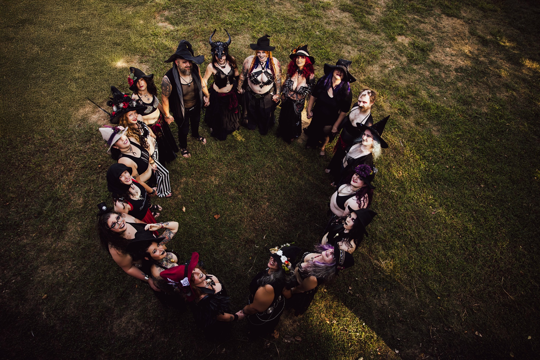 Stygian Collective Group Shot Overhead witchy circle