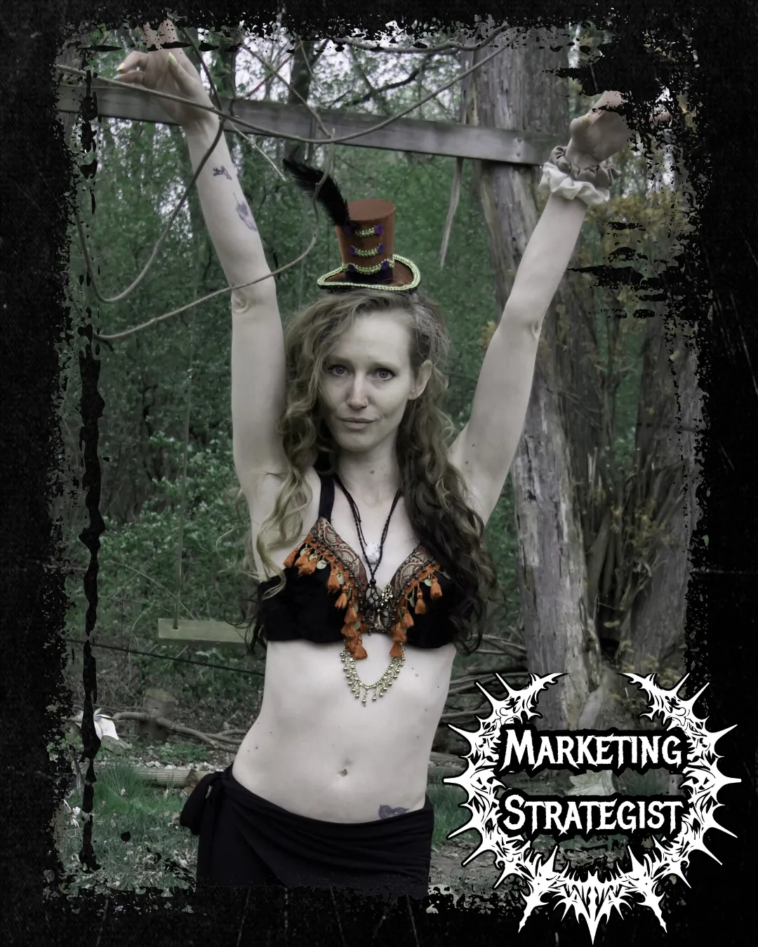 Sara the Shewolf gothic metal dark fusion belly dance and yoga instructor