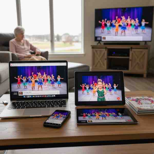 An elderly lady sits in a char watching TV