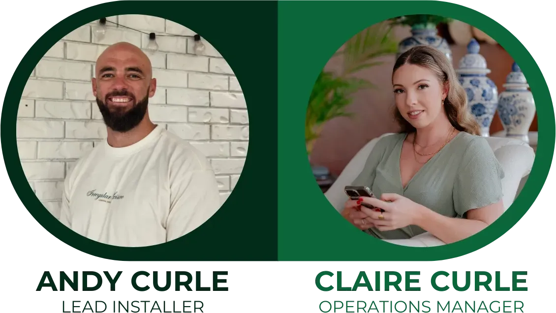 Andy Curle - Lead Installer and Claire Curle - Operations Manager