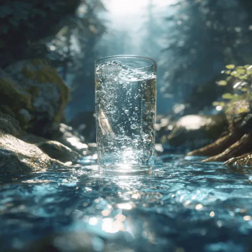 water fasting: glass of water