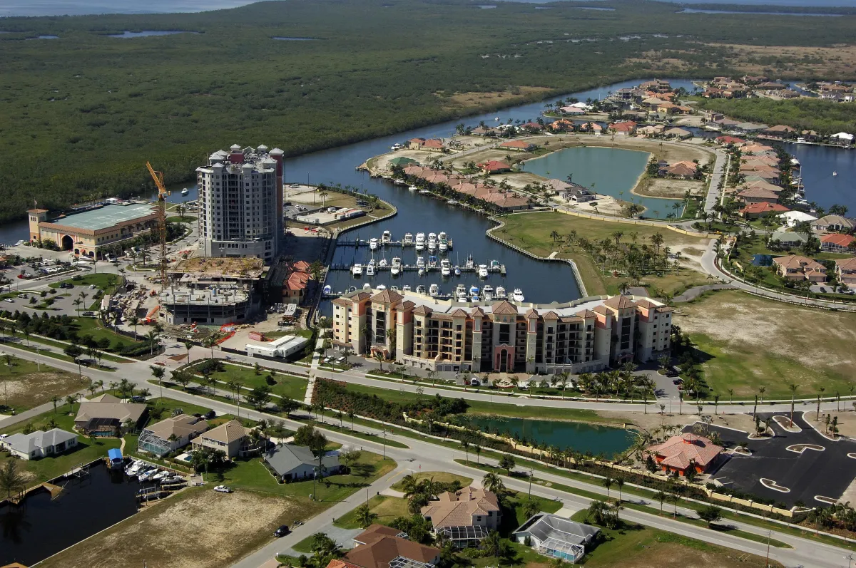 Luxury barrel tile roof on waterfront home in Cape Harbour Cape Coral