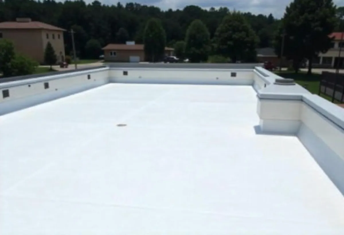 White TPO membrane installed on Florida flat roof