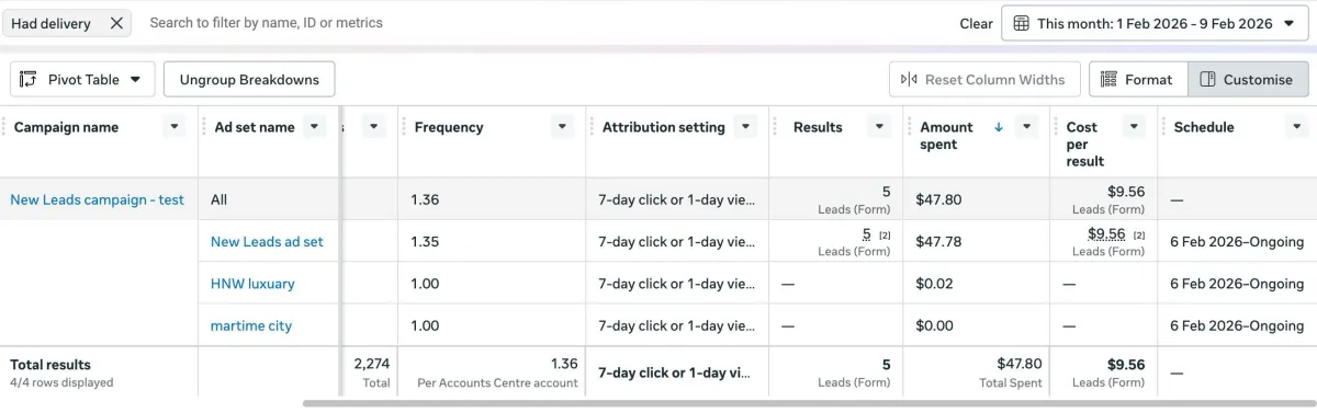 HNS results screenshot