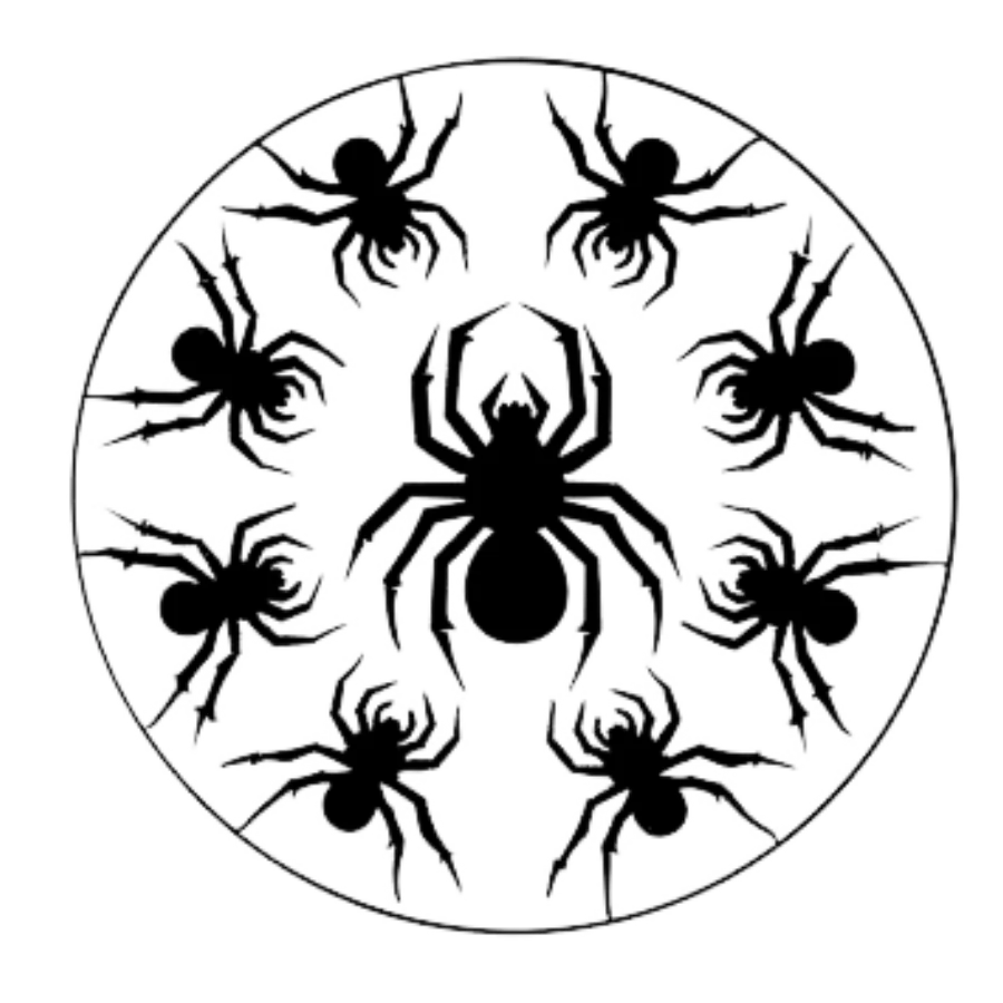 A lot of Spiders inside a Circle