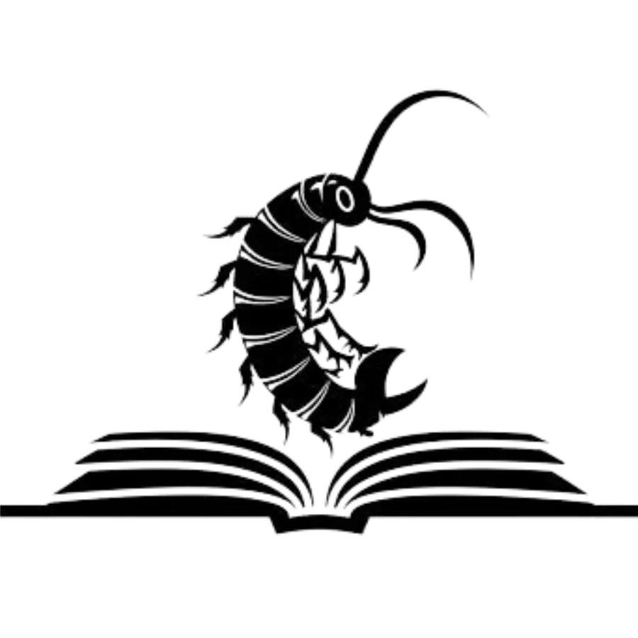 centipede sitting on a book