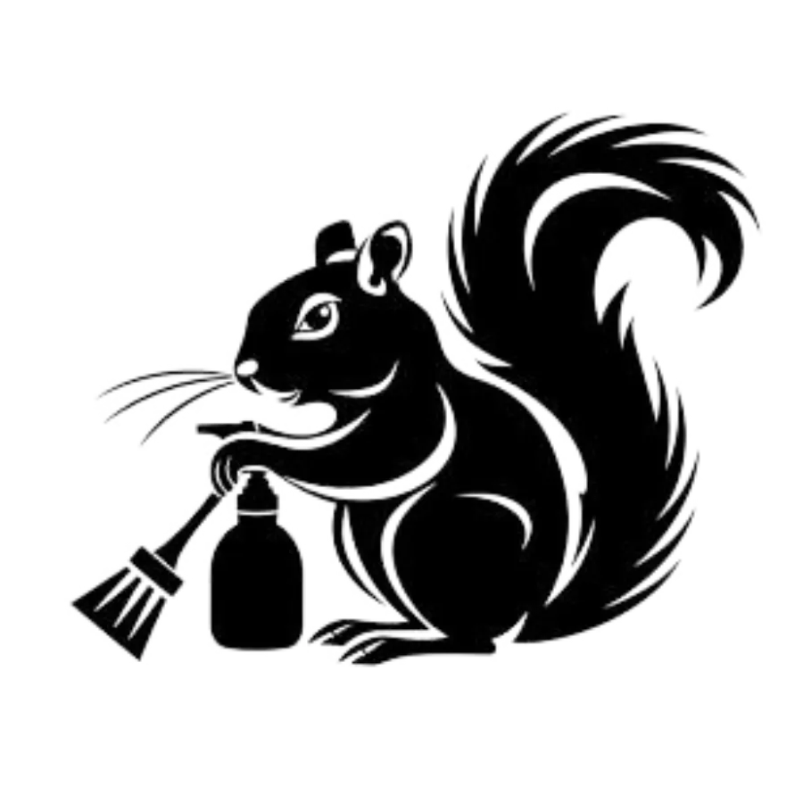 Squirrel with cleaning equipments