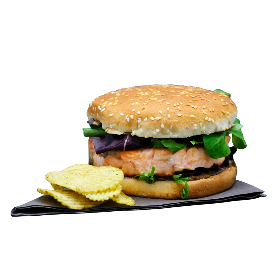 African Caribbean inspired meals salmon burger