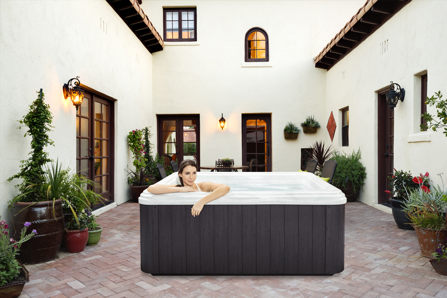friends in a hot tub