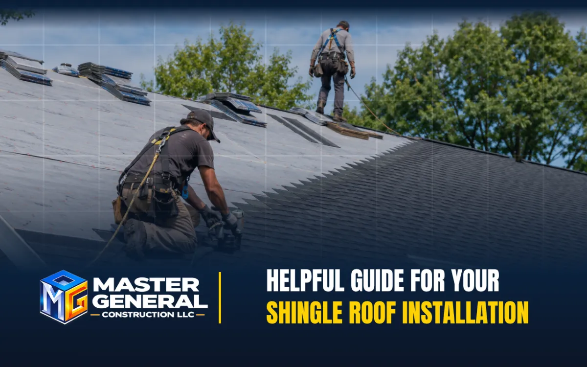Shingle roof installation steps on a residential home
