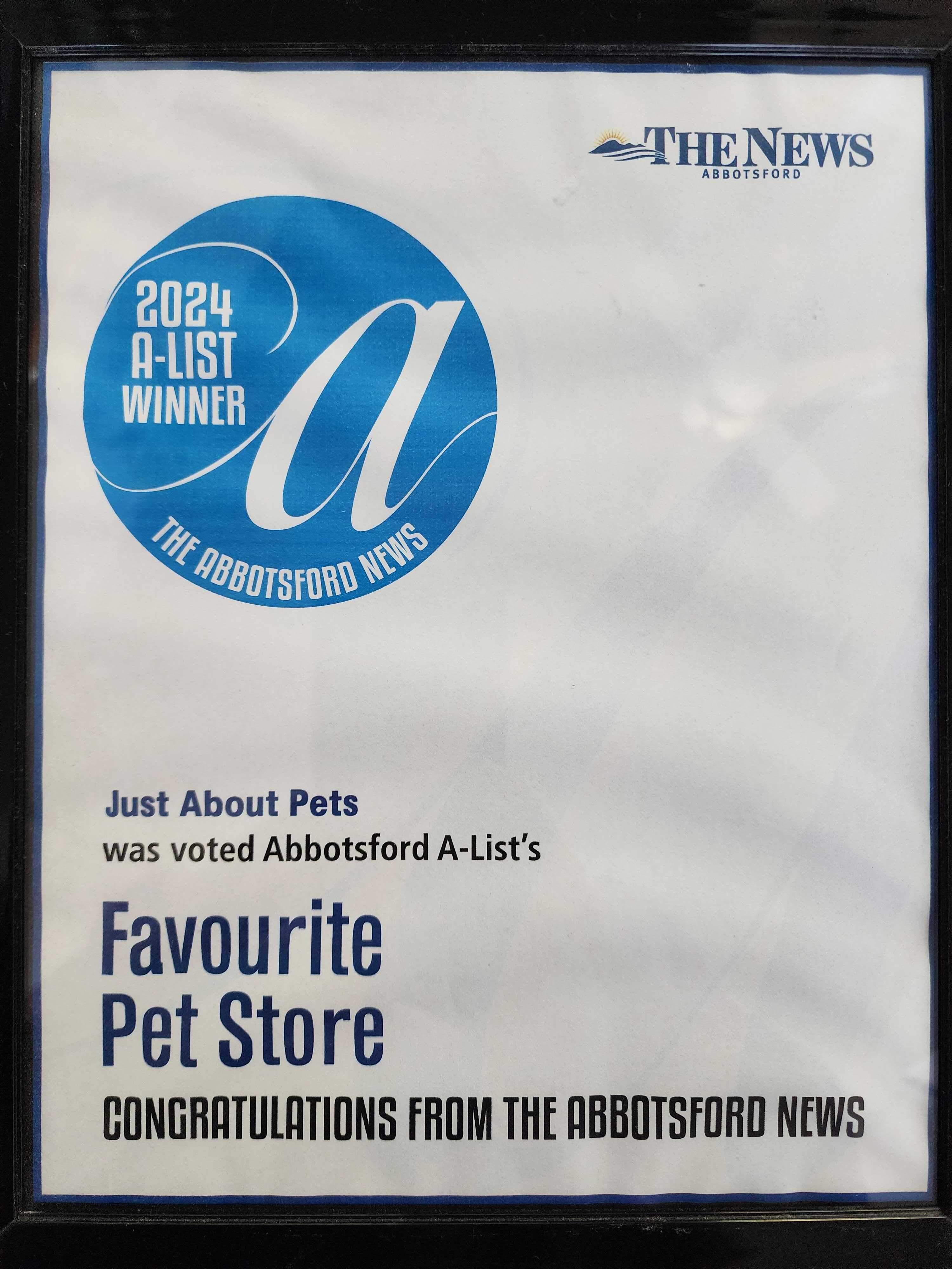 Favourite Pet Store - 2024 A-List Award