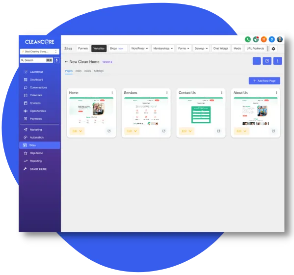 Website templates inside CleanCore