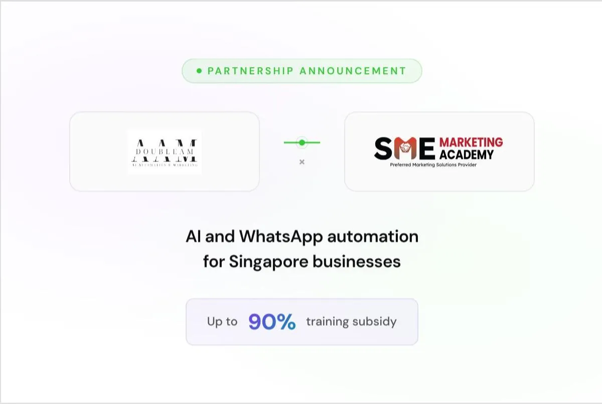 DoubleAM partners with SME Marketing Solutions for AI and WhatsApp automation in Singapore