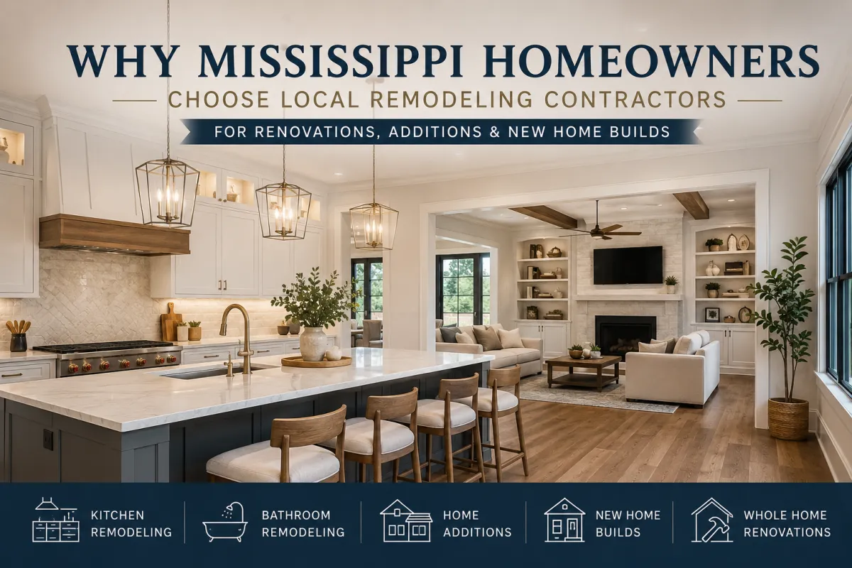 Why Mississippi Homeowners Choose Local Remodeling Contractors for Renovations, Additions & New Builds