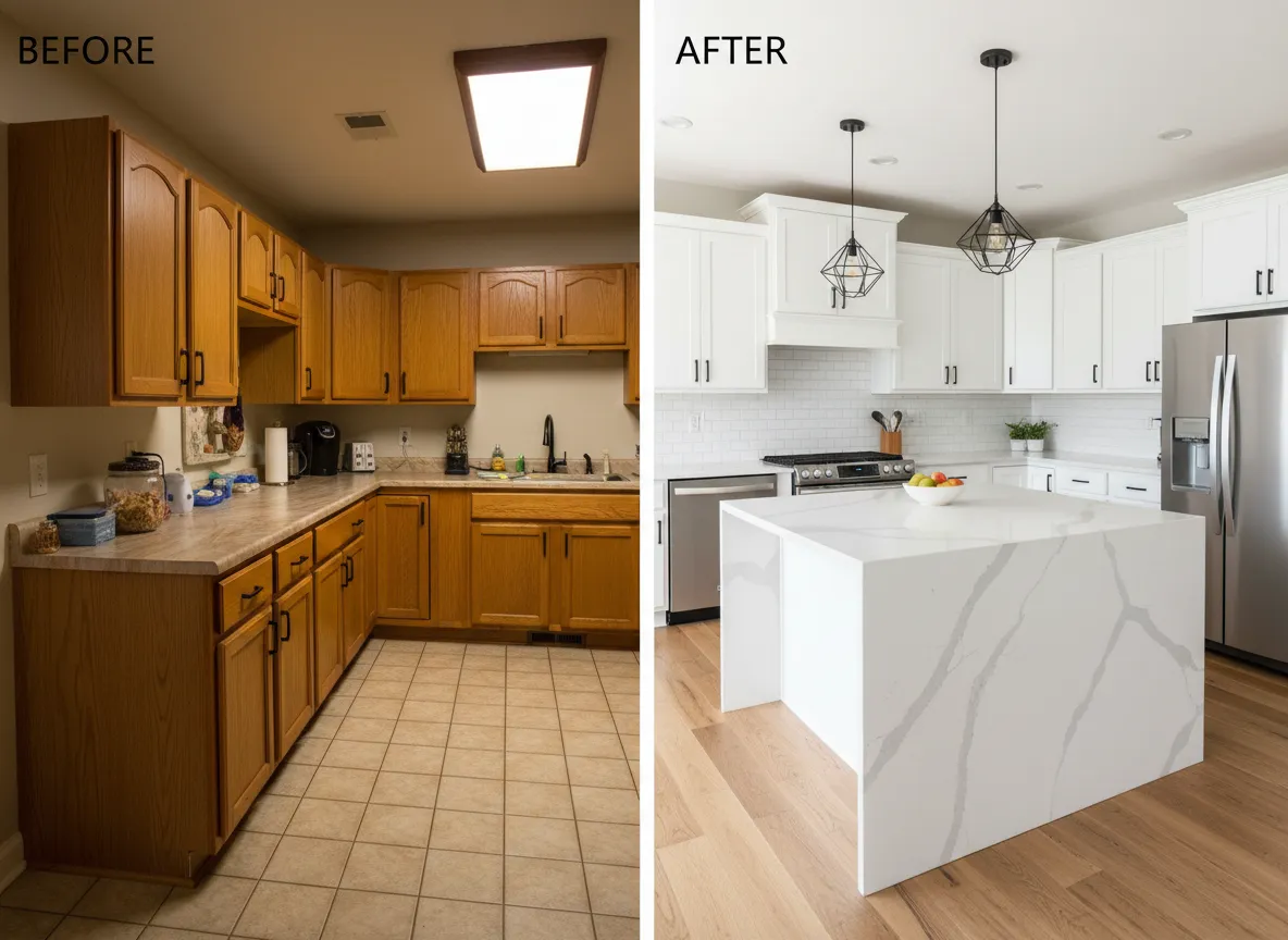 Before &After kitchen remodel in starkville ms