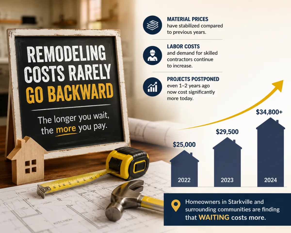 Why Homeowners Regret Waiting Too Long to Remodel in Starkville, MS & The Golden Triangle