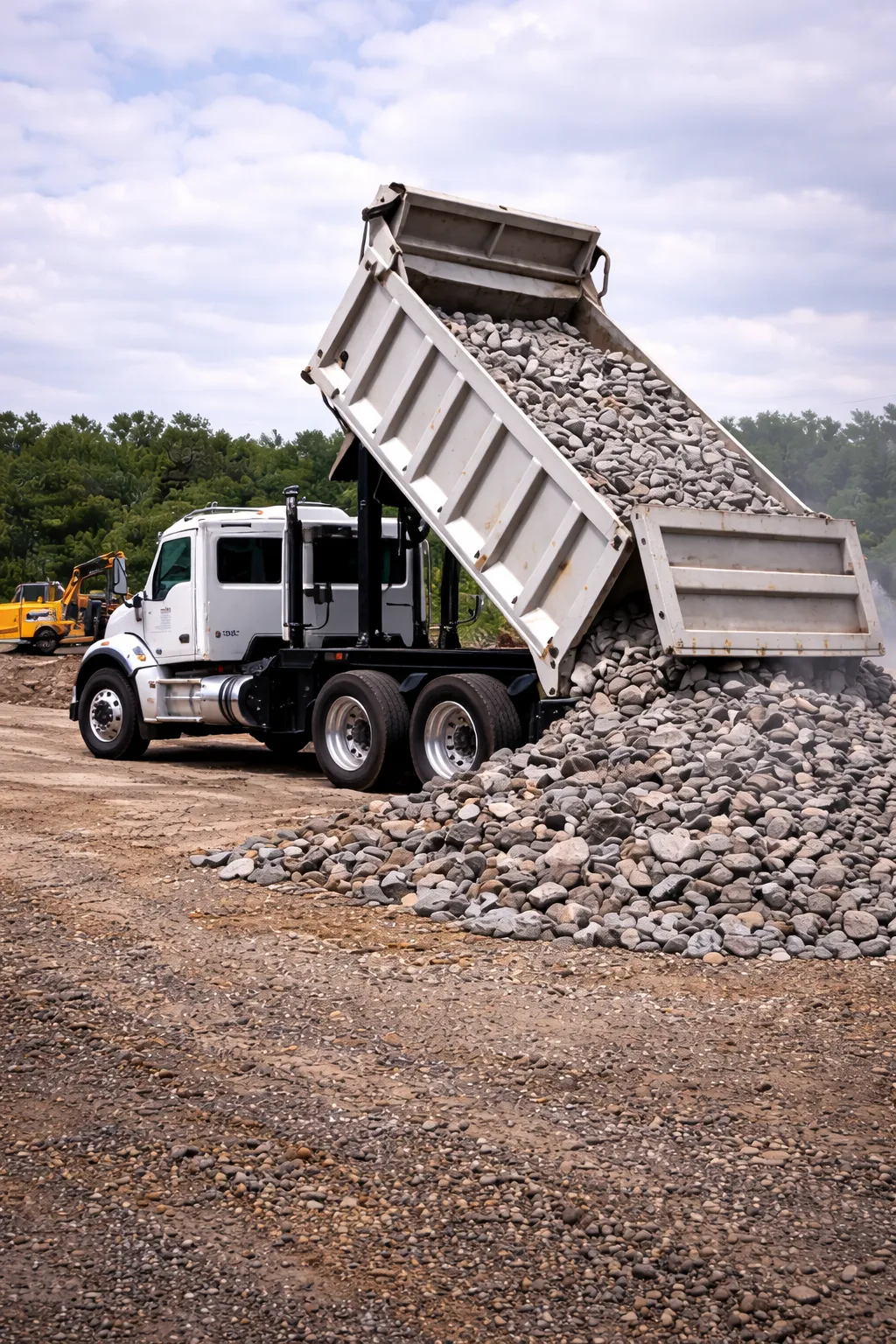 men pushing white GMC van
