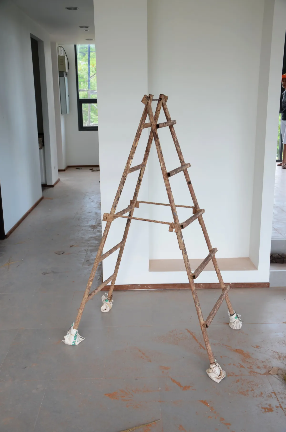 a ladder in a room