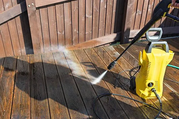 residential deck clean by a1 pressure washing in Palestine tx