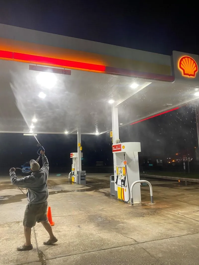 gas station awning wash with pressure washer tyler tx