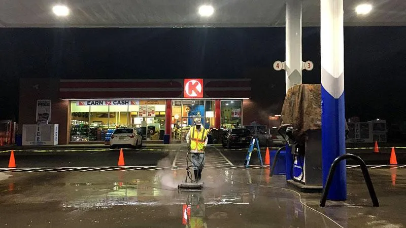 gas station parking lot washed in jacksonville tx