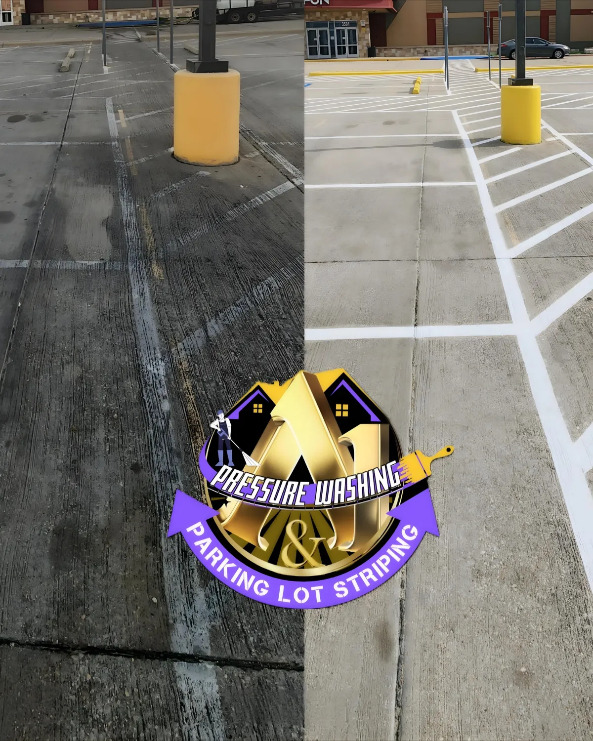 before and after gas station entry way cleaned and painted jacksonville tx