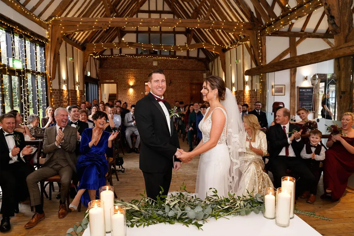 The Crooked Barn wedding ceremony setup