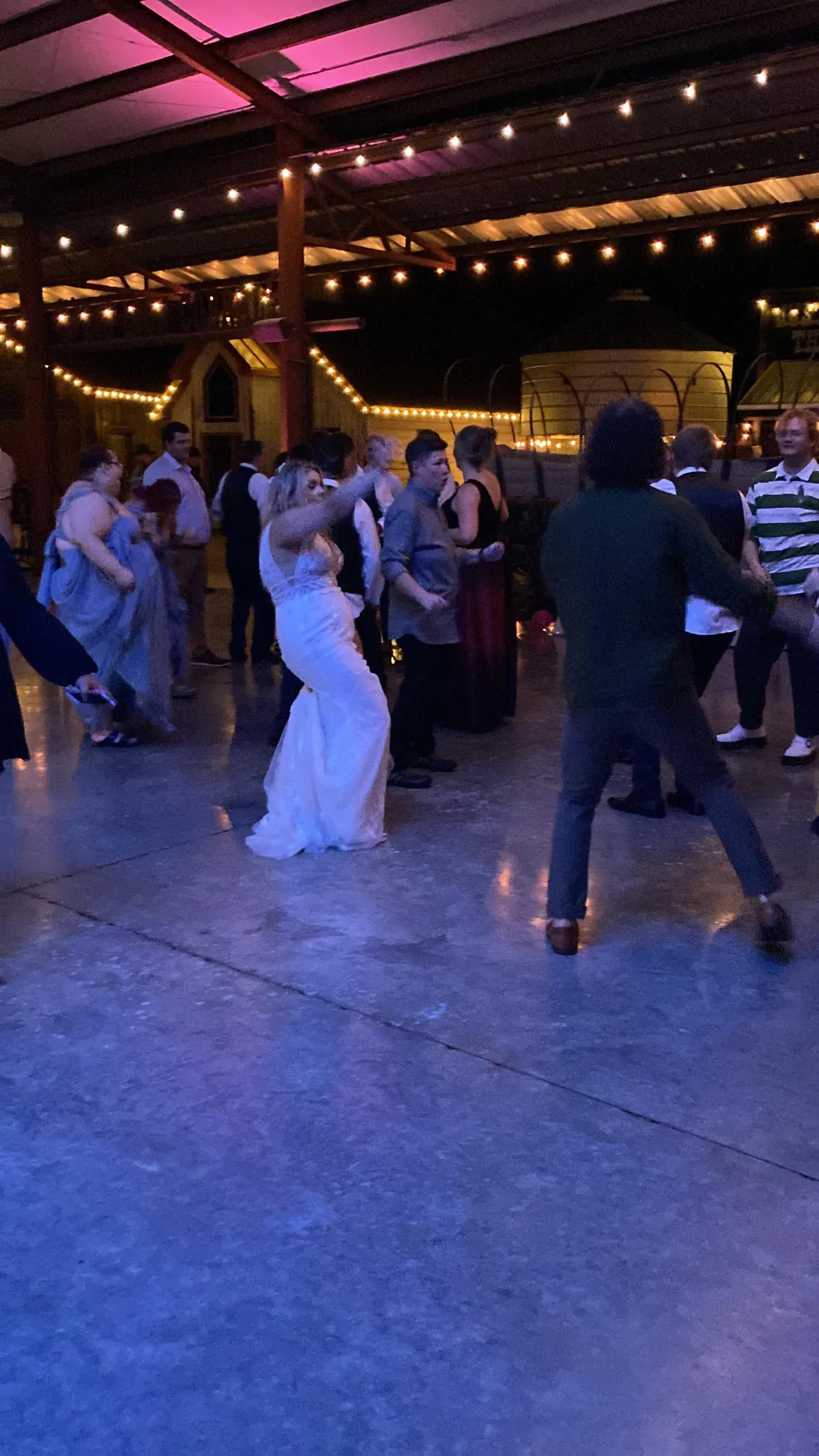 Bride having fun at her wedding