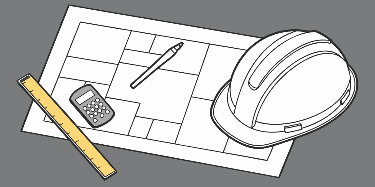 Calculator on blueprints for planning the tax treatment of a tenant improvement allowance.