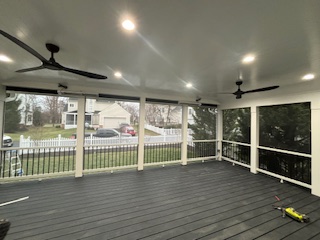 a house with a covered patio