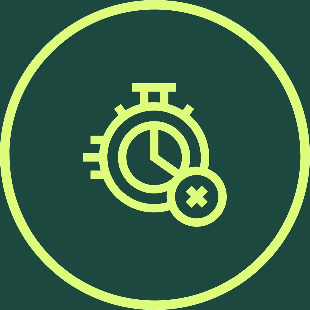 Icono cronómetro indicando falta de tiempo para fitness