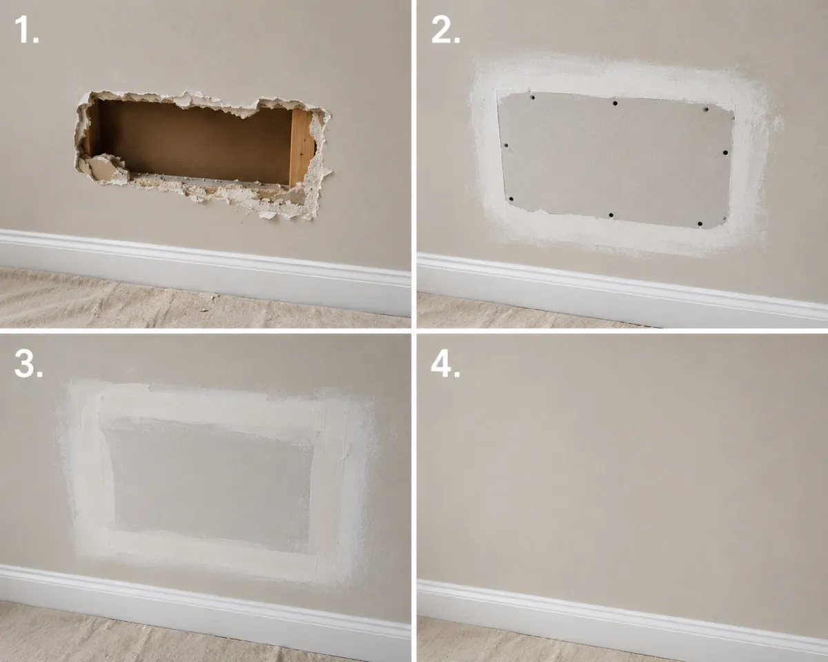 Drywall being fixed