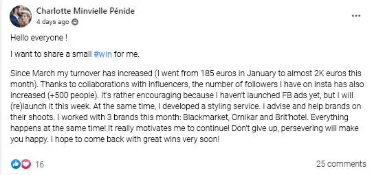 testimonial coaching program for fashio entrepreneurs and e-commerce brand owners to help them grow their business online