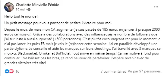 CHARLOTTE MINVELLE PENIDE BLDF STUDIO programme de coaching de témoignages pour les entrepreneurs de mode et les propriétaires de marques de commerce électronique pour les aider à développer leur activité en ligne