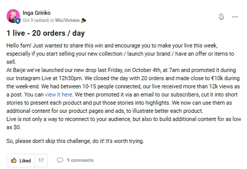testimonial coaching program for fashio entrepreneurs and e-commerce brand owners to help them grow their business online