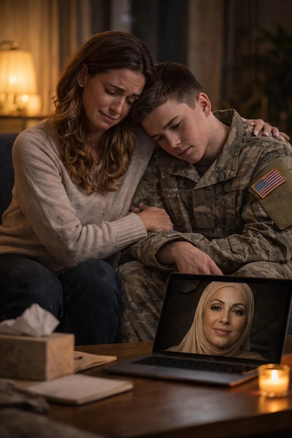 Professional portrait of a military family outdoors